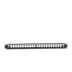 Patch Panel Modular sin Blindaje de 24 Puertos, 1U, con Barra para Organizar Cable