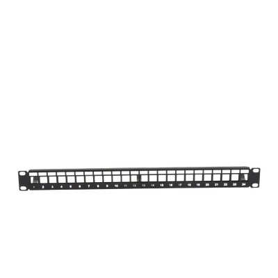 Patch Panel Modular sin Blindaje de 24 Puertos, 1U, con Barra para Organizar Cable - imagen 2