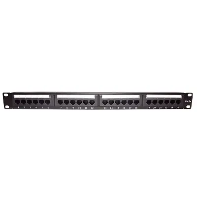 Panel de Parcheo de Impacto (110) UTP de 24 Puertos Cat5e, 19 Pulgadas con Barra para Organizar Cable - imagen 1