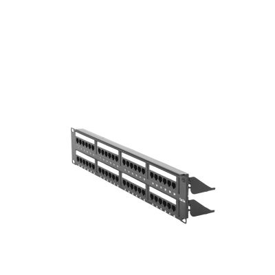 Panel de Parcheo de Impacto (110) UTP de 48 Puertos Cat5e 19 Pulgadas (48.26 cm), 2U con Barra para Organizar Cable - imagen 2