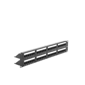 Panel de Parcheo de Impacto (110) UTP de 48 Puertos Cat5e 19 Pulgadas (48.26 cm), 2U con Barra para Organizar Cable