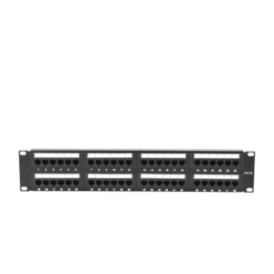 Panel de Parcheo de Impacto (110) UTP de 48 Puertos Cat5e 19 Pulgadas (48.26 cm), 2U con Barra para Organizar Cable