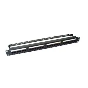 Panel de Parcheo de Impacto (110) UTP de 24 Puertos Cat6, 19 Pulgadas (48.26 cm), con Barra para Organizar Cable