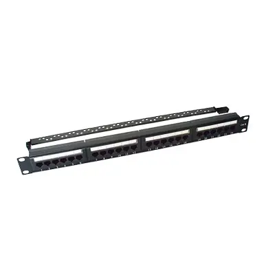 Panel de Parcheo de Impacto (110) UTP de 24 Puertos Cat6, 19 Pulgadas (48.26 cm), con Barra para Organizar Cable - imagen 1