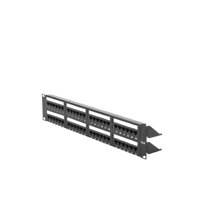 Panel de Parcheo de Impacto (110) UTP de 48 Puertos Cat6, 19 Pulgadas (48.26 cm), 2U, con Barra para Organizar Cable - imagen 2