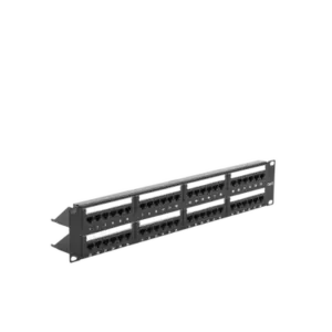 Panel de Parcheo de Impacto (110) UTP de 48 Puertos Cat6, 19 Pulgadas (48.26 cm), 2U, con Barra para Organizar Cable