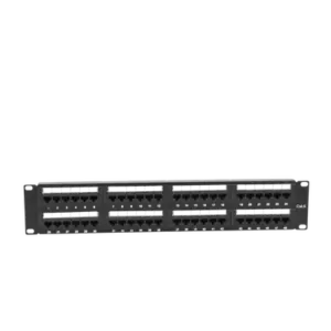Panel de Parcheo de Impacto (110) UTP de 48 Puertos Cat6, 19 Pulgadas (48.26 cm), 2U, con Barra para Organizar Cable