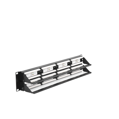 Panel de Parcheo de Impacto (110) UTP de 48 Puertos Cat6, 19 Pulgadas (48.26 cm), 2U, con Barra para Organizar Cable - imagen 5