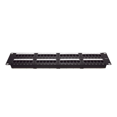 Panel de Parcheo de Impacto (110) UTP de 48 Puertos Cat6, 19 Pulgadas (48.26 cm), 2U, con Barra para Organizar Cable - imagen 1
