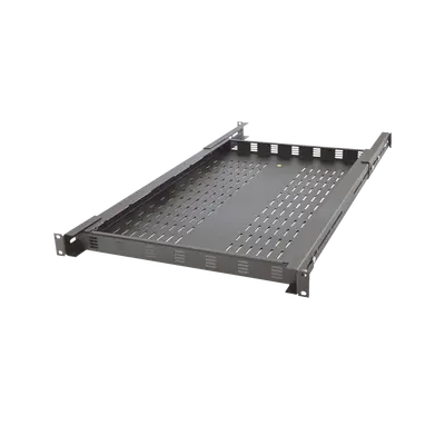 Charola Ventilada para Soportar Equipos en Rack, Profundidad Ajustable de 495 a 965 mm, 1U, Color Negro - imagen 3