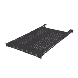 Charola Ventilada para Soportar Equipos en Rack, Profundidad Ajustable de 495 a 965 mm, 1U, Color Negro