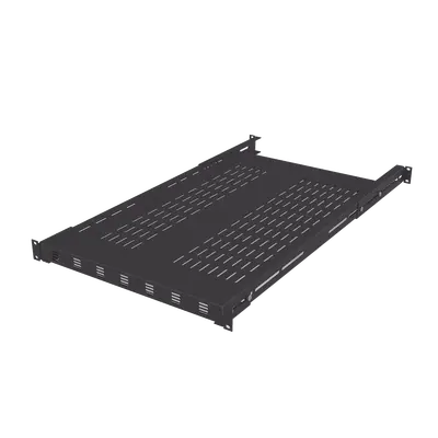 Charola Ventilada para Soportar Equipos en Rack, Profundidad Ajustable de 495 a 965 mm, 1U, Color Negro - imagen 1