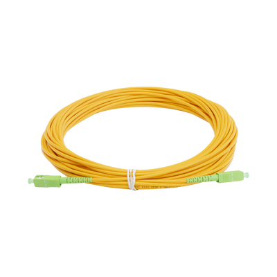Jumper de Fibra Óptica Monomodo SC/APC – SC/APC Simplex, Color Amarillo, 15 Metros (49.21 Pies) - imagen 1