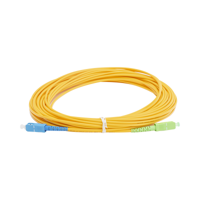 Jumper de Fibra Óptica Monomodo SC/UPC – SC/APC Simplex, Color Amarillo, 15 Metros (49.21 Pies) - imagen 1