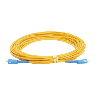Jumper de Fibra Óptica Monomodo SC/UPC – SC/UPC Simplex, Color Amarillo, 15 Metros (49.21 Pies) - imagen 1
