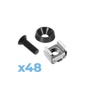 Juego de 48 Tornillos con 48 Arandelas y 48 Tuercas Enjauladas para Rack LINKED PRO