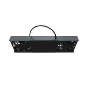Kit de 2 Ventiladores (12 x 12 cm) con 3 Tomas de Corriente 110 Vca/50 Hz con Clavija