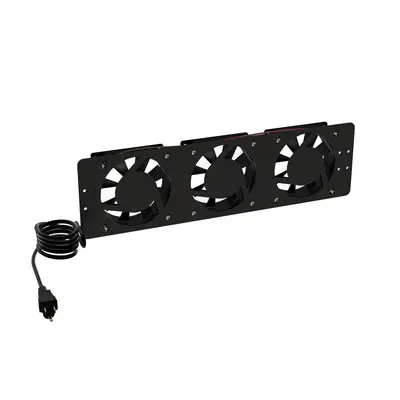 Kit de 3 Ventiladores 110 Vca (12 x 12 cm) con Clavija para Gabinete de Piso - imagen 1