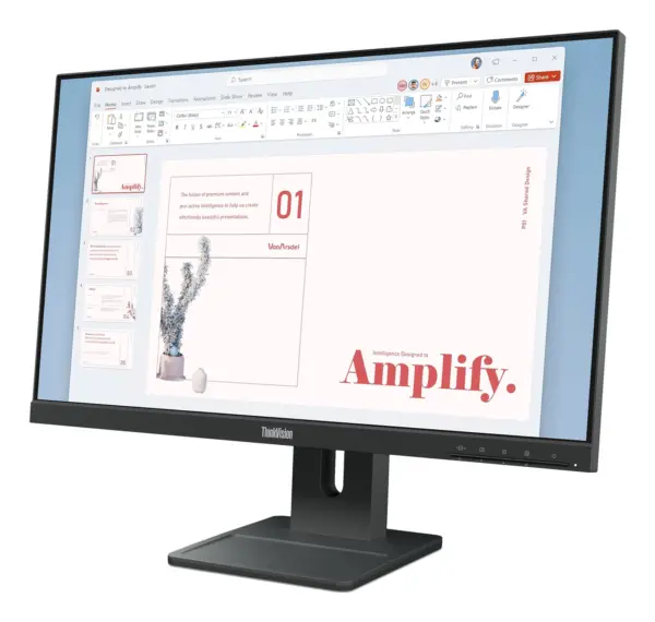 24″ FHD IPS | 100Hz | Monitor Lenovo ThinkVision E24-40: HDMI + DisplayPort | Negro | Oficina - imagen 7