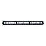 Panel de Parcheo Modular Keystone (Sin Conectores), de 24 Puertos, Espacio Para Identificación con Etiqueta Adhesiva, 1UR miniatura 1