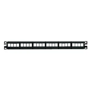 Panel de Parcheo Modular Keystone (Sin Conectores), de 24 Puertos, Espacio Para Identificación con Etiqueta Adhesiva, 1UR