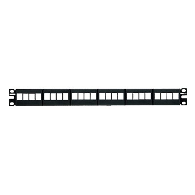 Panel de Parcheo Modular Keystone (Sin Conectores), de 24 Puertos, Espacio Para Identificación con Etiqueta Adhesiva, 1UR - imagen 1