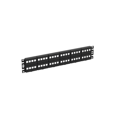 Panel de Parcheo Modular Keystone (Sin Conectores), de 48 Puertos, Identificación con Etiqueta Adhesiva, 2UR - imagen 2