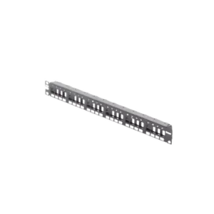 Panel de Parcheo Modular Keystone (Sin Conectores), Numerado y Espacio para Etiquetas, de 24 Puertos, 1UR