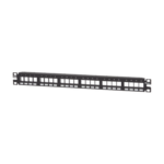 Panel de Parcheo Modular Keystone (Sin Conectores), Numerado y Espacio para Etiquetas, de 24 Puertos, 1UR miniatura 1