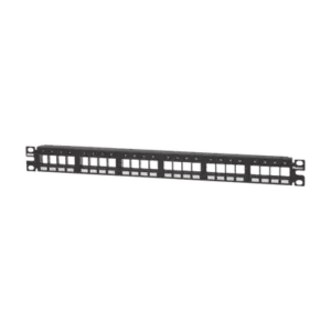 Panel de Parcheo Modular Keystone (Sin Conectores), Numerado y Espacio para Etiquetas, de 24 Puertos, 1UR