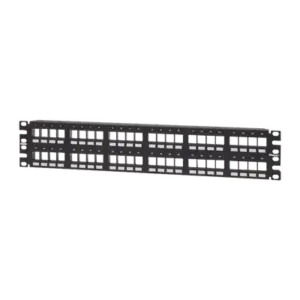 Panel de Parcheo Modular Keystone (Sin Conectores), Numerado y Espacio para Etiquetas, de 48 Puertos, 2UR
