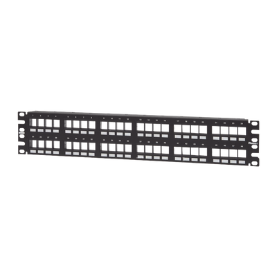 Panel de Parcheo Modular Keystone (Sin Conectores), Numerado y Espacio para Etiquetas, de 48 Puertos, 2UR - imagen 1