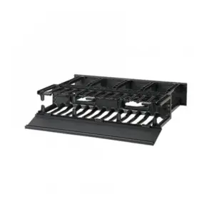 Organizador de Cables Horizontal NetManager de Alta Densidad, Doble (Frontal y Posterior), Para Rack de 19in, 2UR, Color Negro
