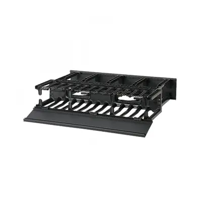 Organizador de Cables Horizontal NetManager de Alta Densidad, Doble (Frontal y Posterior), Para Rack de 19in, 2UR, Color Negro - imagen 1