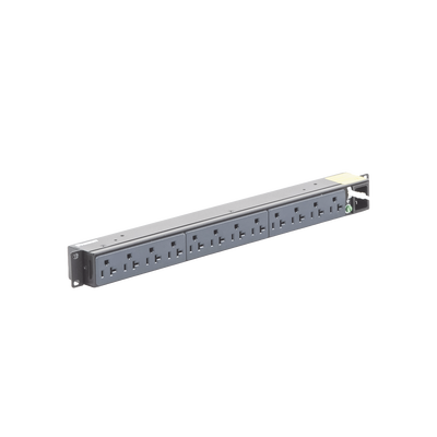PDU Básico para Distribución de Energía, Enchufe de Entrada NEMA 5-15P, Con 12 Contactos NEMA 5-20R, Instalación Horizontal de 19in, 1UR, 15 Amp, 120 Vca - imagen 1