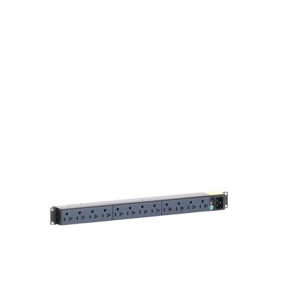 PDU Básico para Distribución de Energía, Enchufe de Entrada NEMA 5-20P, Con 12 Contactos NEMA 5-20R, Instalación Horizontal de 19in, 1UR, 20 Amp, 120 Vca - imagen 3
