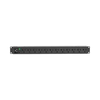PDU Básico para Distribución de Energía, Enchufe de Entrada NEMA L5-20P, Con 12 Contactos NEMA 5-20R, Instalación Horizontal de 19in, 1UR, 20 Amp, 120 Vca - imagen 1