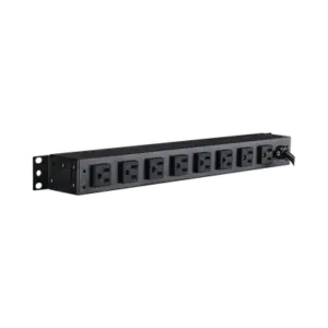 PDU Básico Para Distribución de Energía, Con 8 Tomas NEMA 5-15R Traseras y 2 Tomas 5-15R Frontales, 1UR, 15 Amp, 120 Vca