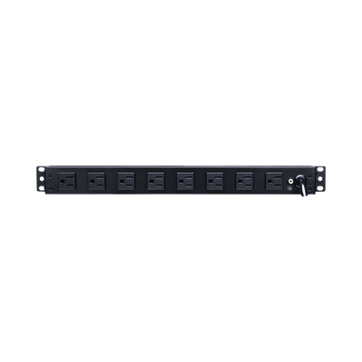 PDU Básico Para Distribución de Energía, Con 8 Tomas NEMA 5-15R Traseras y 2 Tomas 5-15R Frontales, 1UR, 15 Amp, 120 Vca - imagen 1
