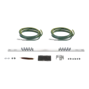 Kit de Puesta a Tierra con dos Jumpers 6 AWG y Barra de Conexiones de 20 Orificios, para Rack de 19in