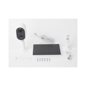 Cámara IP de Batería (Gran Angular) 3 Megapixel | WiFi | Audio Bidireccional | Batería Recargable 5200 mAh | IP65 |Exterior con Protección| Estadísticas de Energía | Detección de Humanos | Incluye Panel So