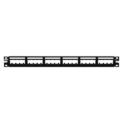Panel de Parcheo Modular Mini-Com (Sin Conectores), Ultimate IDÆ, Plano, Sin Blindaje, Con Etiqueta y Cubierta, de 24 Puertos, 1UR - imagen 1