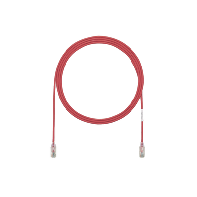 Cable de Parcheo TX6, UTP Cat6, Diámetro Reducido (28AWG), Color Rojo, 3.05 Metros (10 Pies) - imagen 1