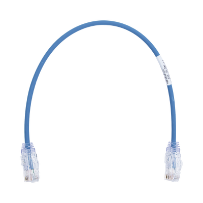 Cable de Parcheo TX6, UTP Cat6, Diámetro Reducido (28AWG), Color Azul, 0.3 Metros (1 Pie) - imagen 1