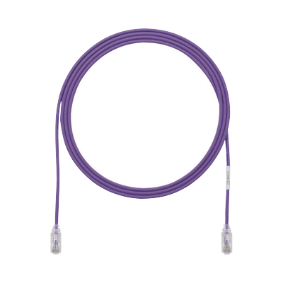 Cable de Parcheo TX6, UTP Cat6, Diámetro Reducido (28AWG), Color Violeta, 0.91 Metros (3 Pies) - imagen 1