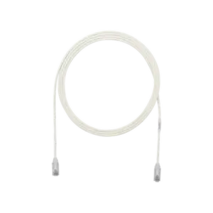Cable de Parcheo TX6, UTP Cat6, Diámetro Reducido (28AWG), Color Blanco Mate, 2.13 Metros (7 Pies)