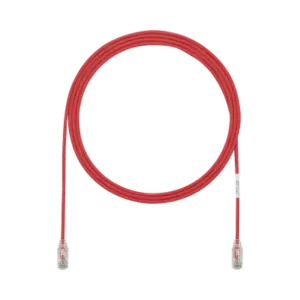 Cable de Parcheo TX6, UTP Cat6, Diámetro Reducido (28AWG), Color Rojo, 2.13 Metros (7 Pies)