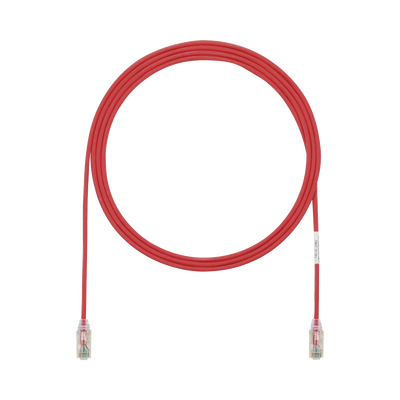 Cable de Parcheo TX6, UTP Cat6, Diámetro Reducido (28AWG), Color Rojo, 2.13 Metros (7 Pies) - imagen 1