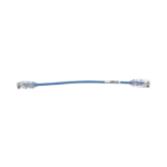 Cable de Parcheo TX6, UTP Cat6, Diámetro Reducido (28AWG), Color Azul, 20.2 cm (8 Pulgadas) miniatura 2