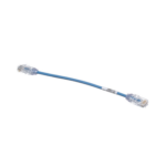 Cable de Parcheo TX6, UTP Cat6, Diámetro Reducido (28AWG), Color Azul, 20.2 cm (8 Pulgadas) miniatura 3